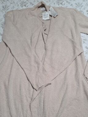 Cozy Open-Front Women’s Barefoot Dreams Sweater Cardigan - Light Beige